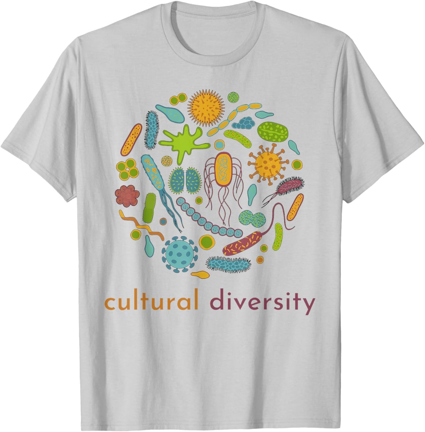 Cultural Diversity Microbiology Science Diverse Microbiome T-Shirt - T-Shirt | Ash