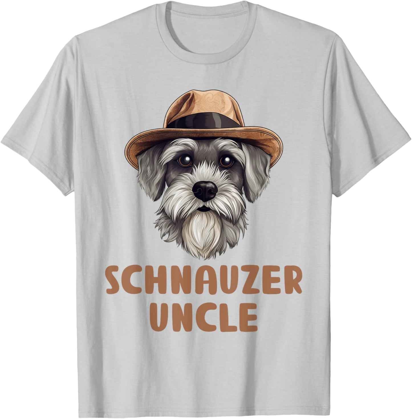 Cute Schnauzer Uncle Dog Lovers Gift Miniature Schnauzer Men Women Girls Kids T-Shirt - T-Shirt | Ash