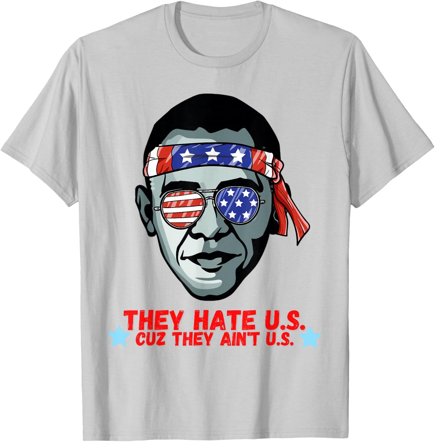 Funny Obama 4th of July Shirt for Adults Men Women T-Shirt - T-Shirt | Ash