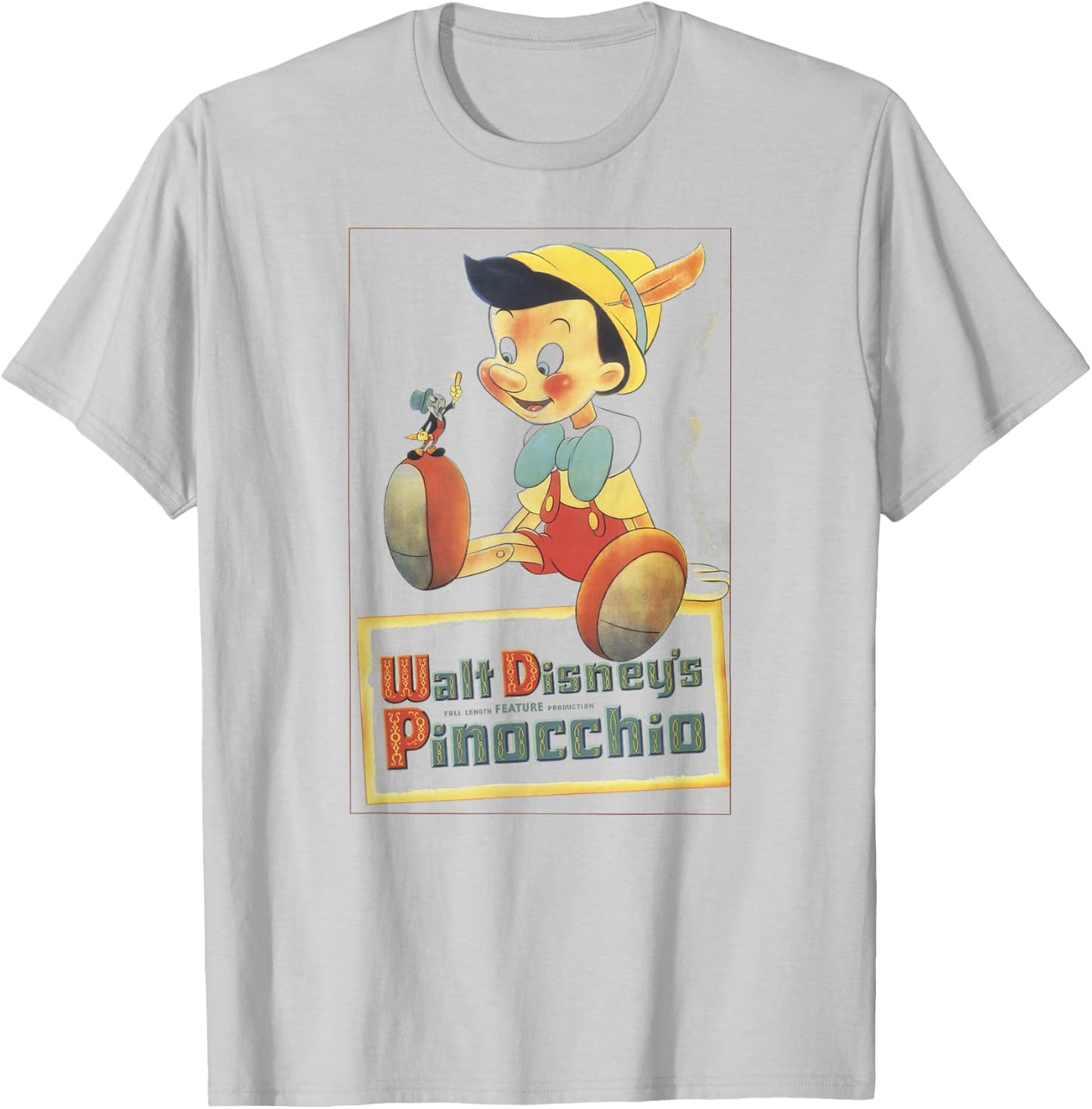 Disney Pinocchio Vintage Portrait T-Shirt - T-Shirt | Ash
