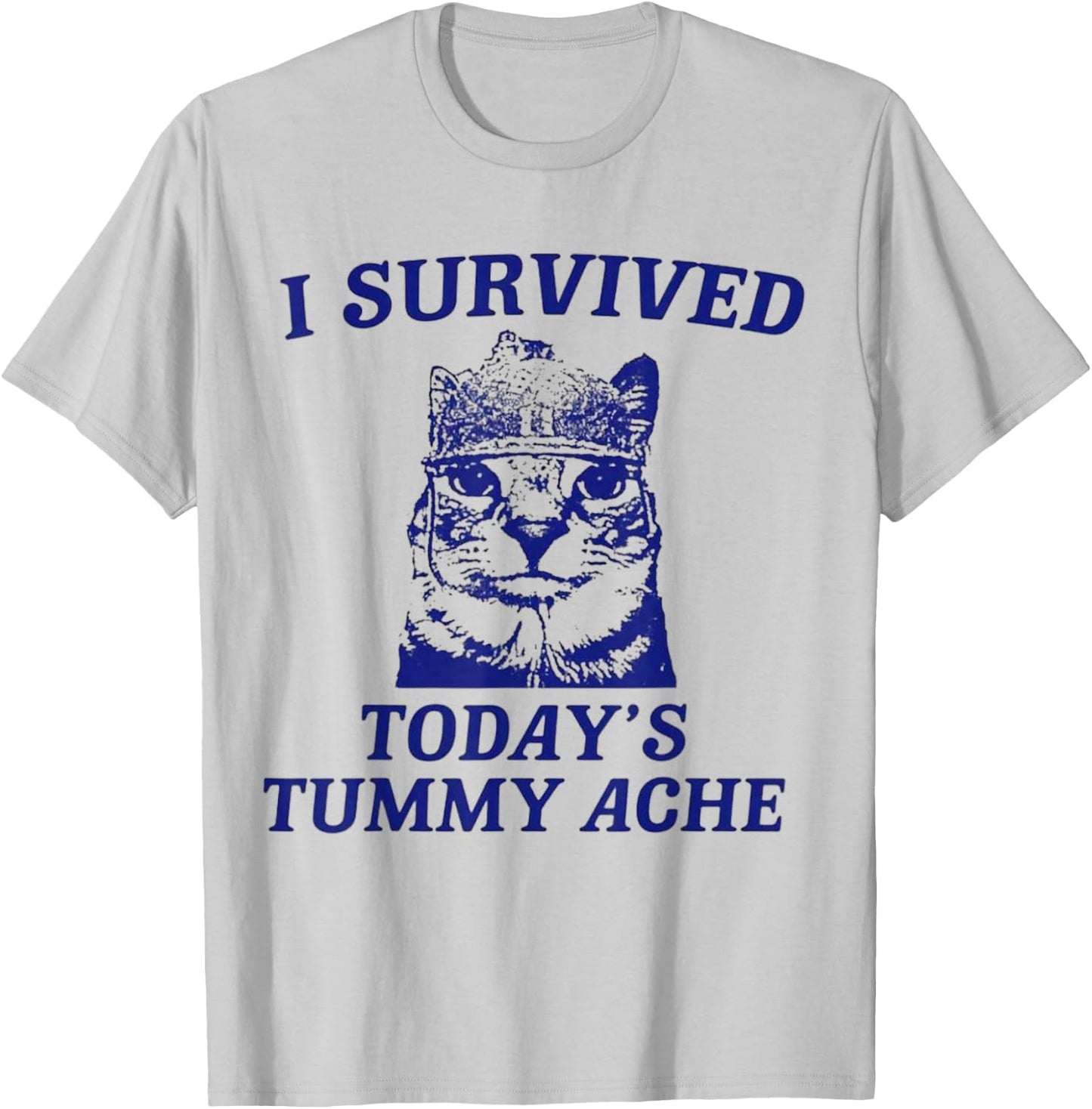 I survived today's tummy ache Cat T-Shirt - T-Shirt | Ash