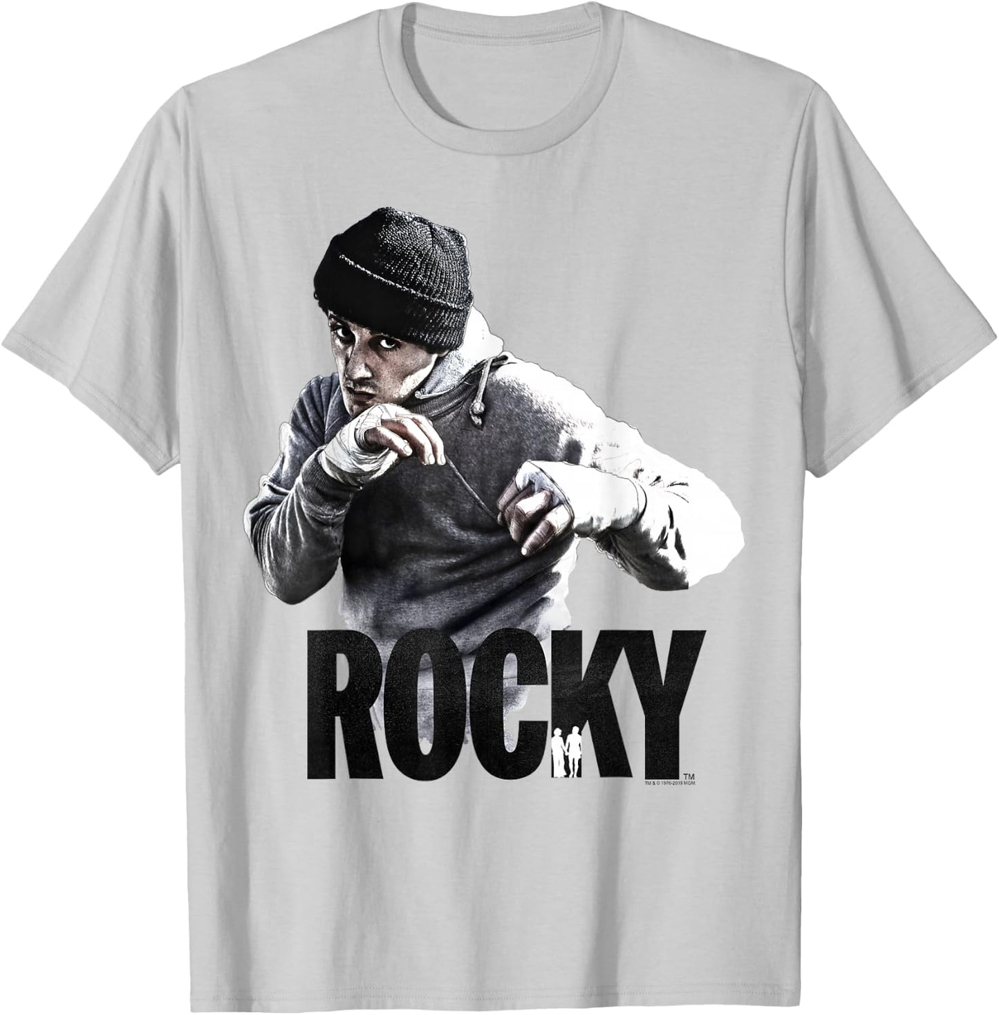 Rocky Shadow Boxing Portrait Logo T-Shirt - T-Shirt | Ash
