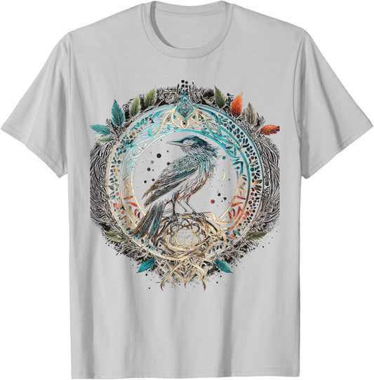 Odin's Bird Northman Valhalla Norse Mythology T-Shirt - T-Shirt | Ash