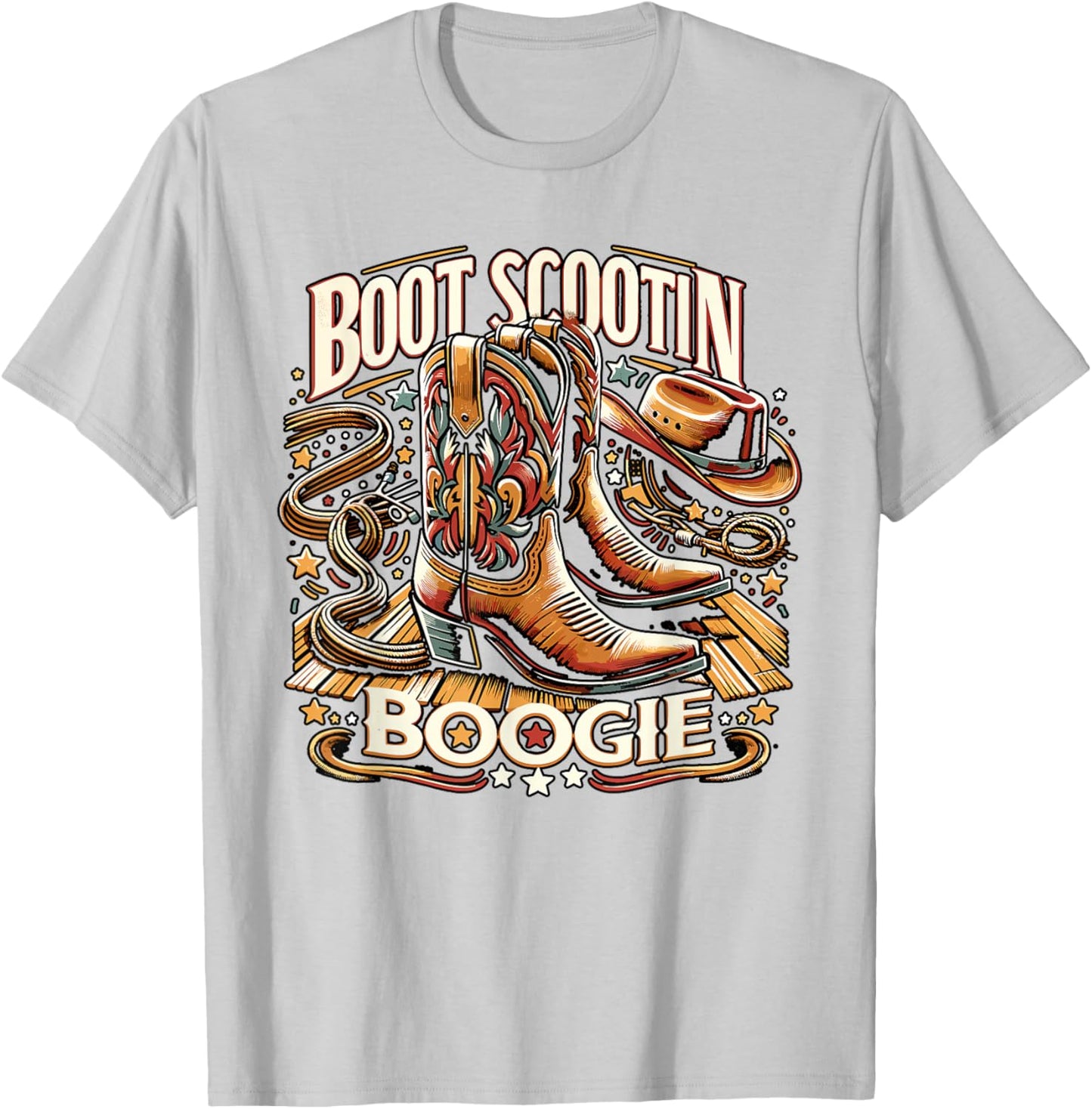 Boot Scootin’ Boogie Cowboy Western Cowboy Boots T-Shirt - T-Shirt | Ash
