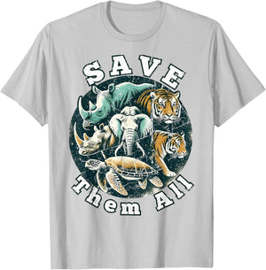 National Endangered Species Day Save Them All T-Shirt - T-Shirt | Ash