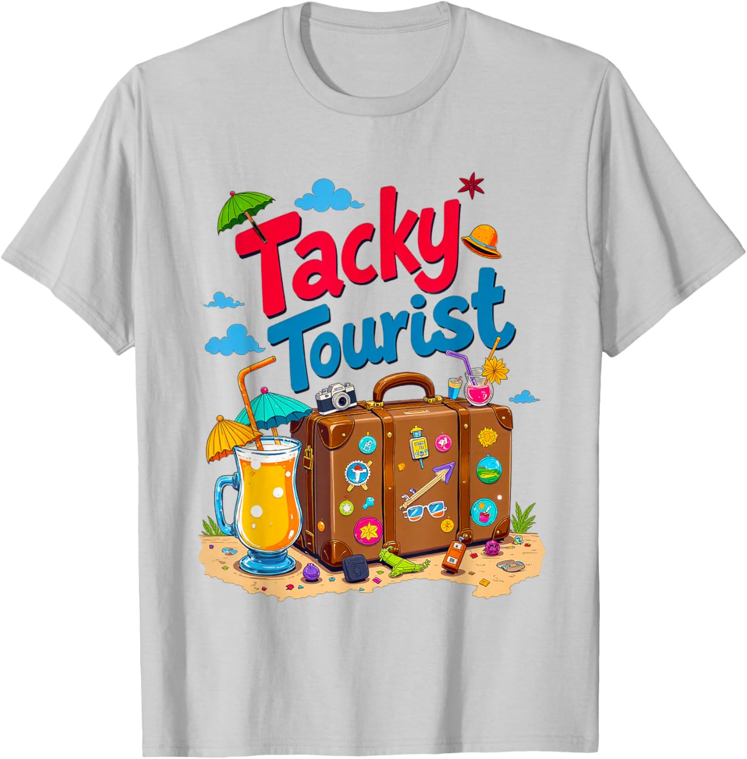 Tacky Tourist Day Outfit Tacky Tourist Costume Idea Tacky T-Shirt - T-Shirt | Ash