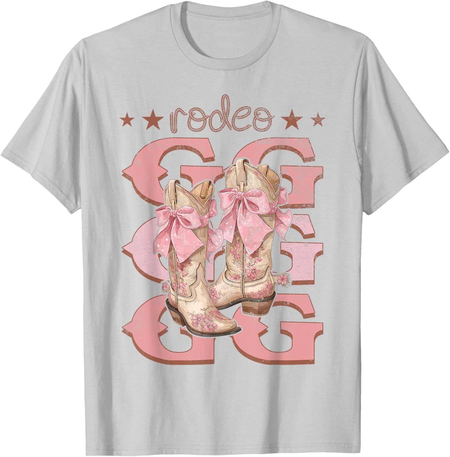 Rodeo GG Pink Boots Coquette Cow-Girl Birthday Party T-Shirt - T-Shirt | Ash