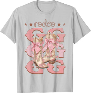 Rodeo GG Pink Boots Coquette Cow-Girl Birthday Party T-Shirt - T-Shirt | Ash