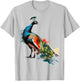 Peacock Painting Art Animal Colorful Graphic Peacock T-Shirt - T-Shirt | Ash