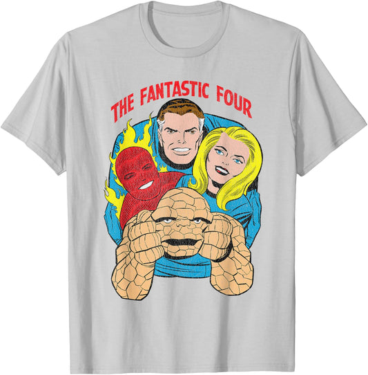Marvel The Fantastic Four Retro Comic T-Shirt - T-Shirt | Ash