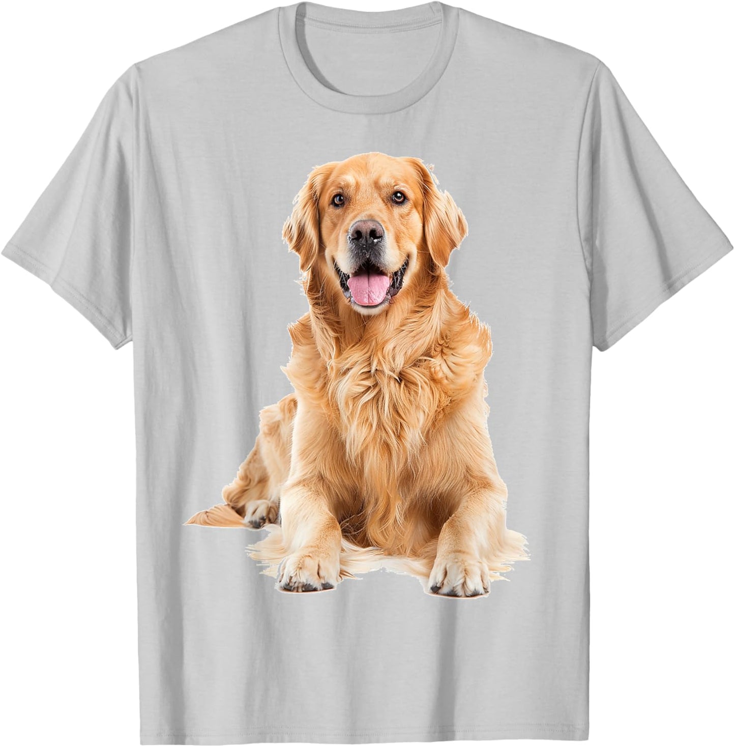 Golden Retriever Dog Graphic Pet Artwork Golden Retriever Men Women Kids T-Shirt - T-Shirt | Ash