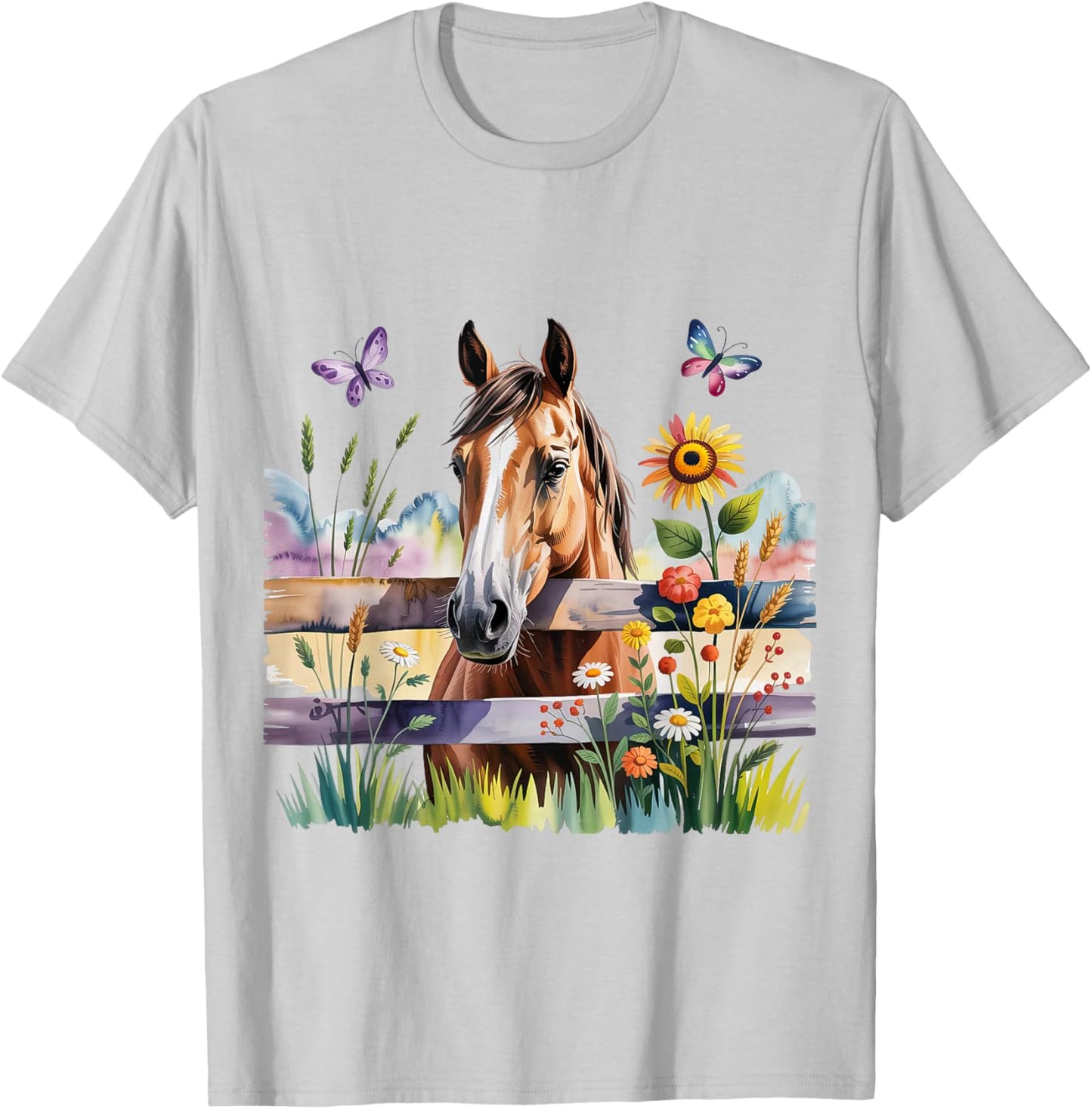 Süßes Pferde Motiv für Mädchen Stall und Reiten T-Shirt - T-Shirt | Ash