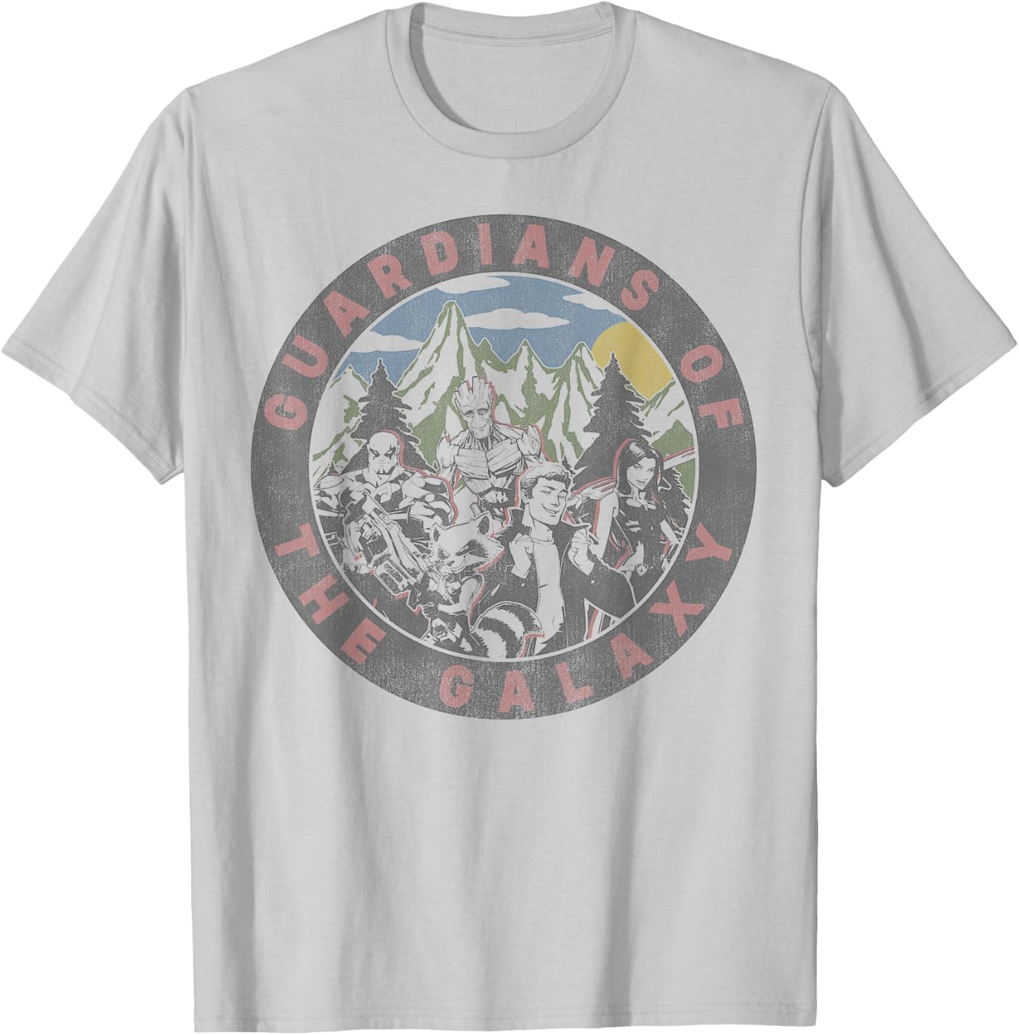 Marvel Guardians of The Galaxy Group Shot Retro T-Shirt - T-Shirt | Ash