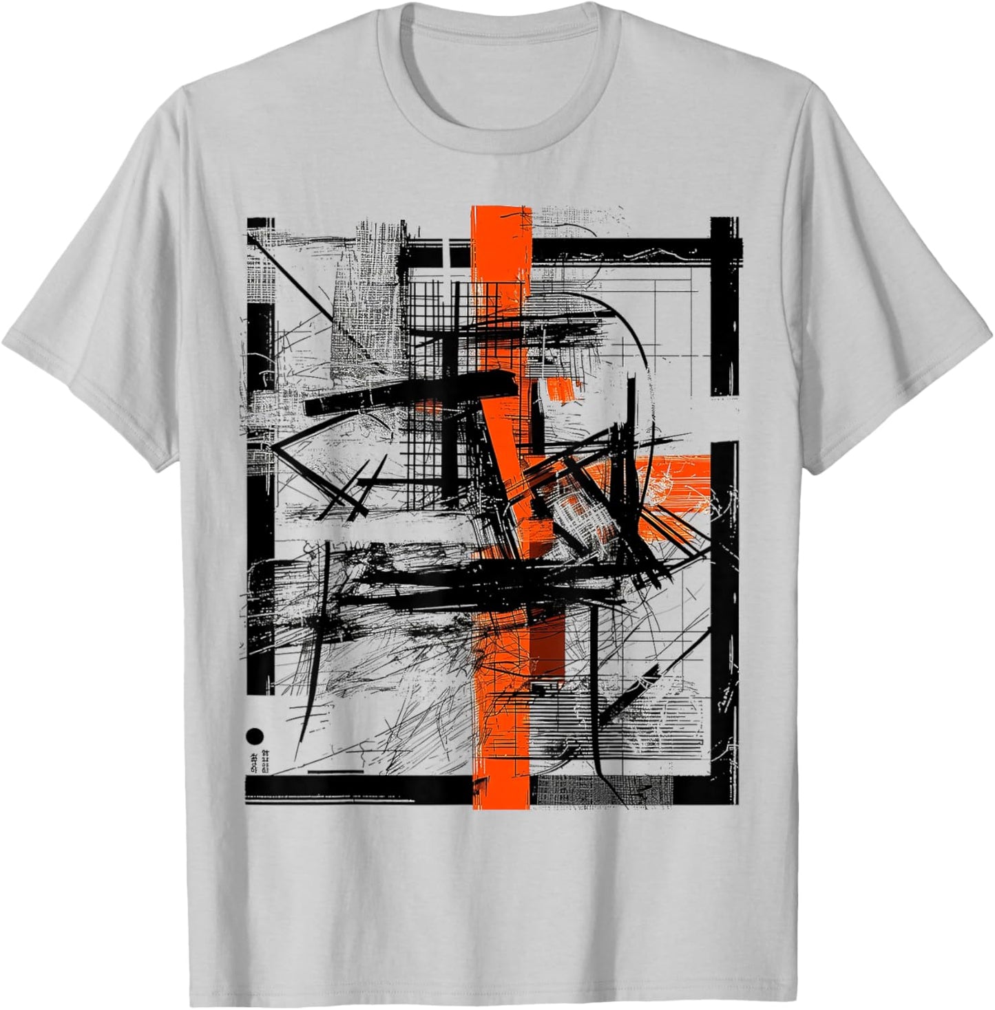 Art Drawing Abstract Geometric Graphic Art T-Shirt - T-Shirt | Ash