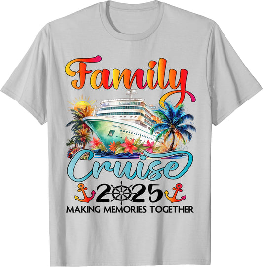 Family Cruise 2025 Family Matching Cruise Ship Vacation Trip T-Shirt - T-Shirt | Ash