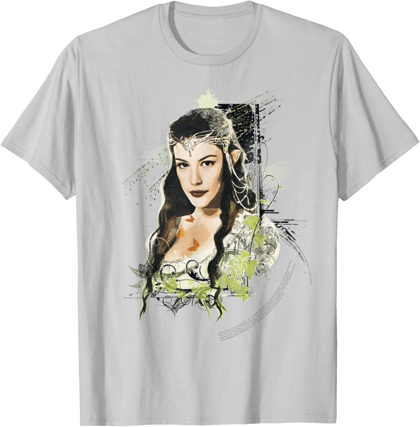 The Lord Of The Rings Arwen Paint Splatter Portrait T-Shirt - T-Shirt | Ash
