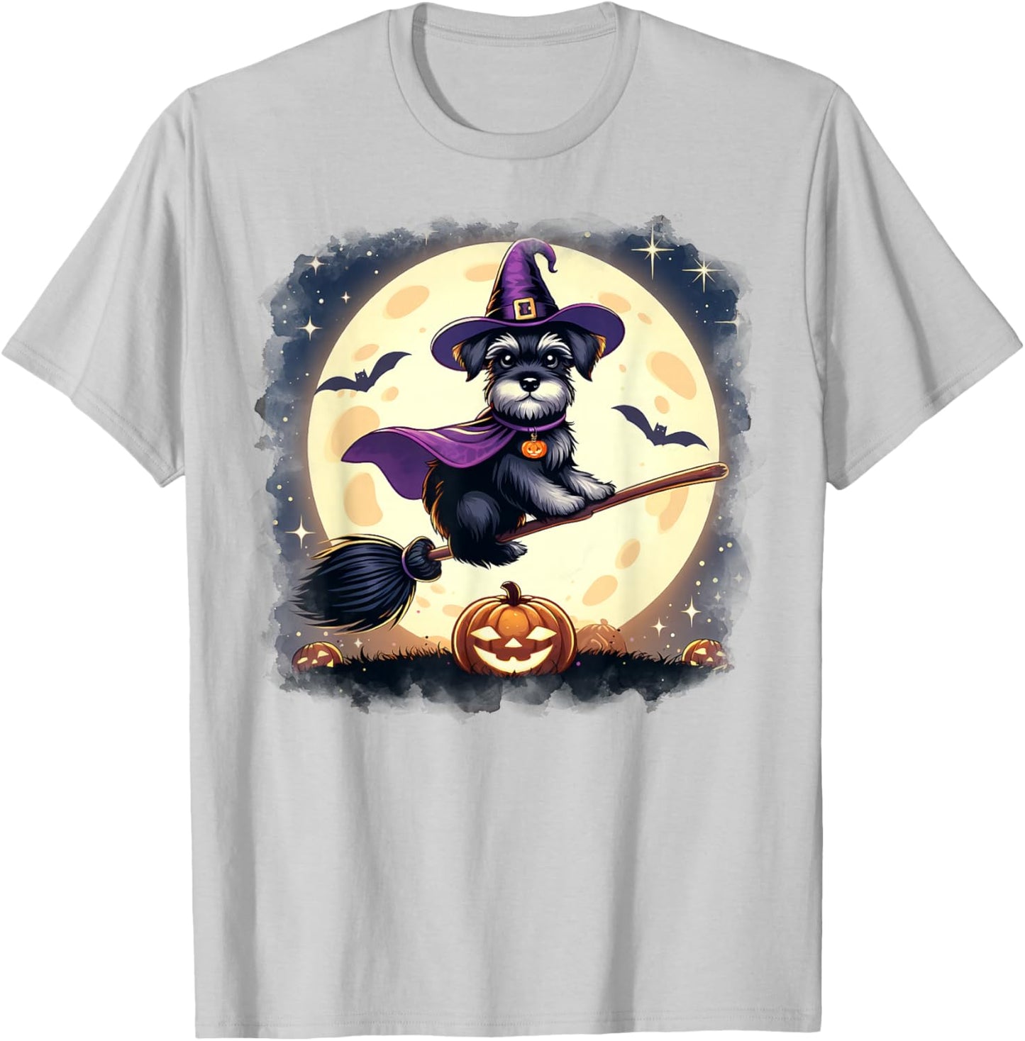 Miniature Schnauzer Halloween Costume Dog Lover Women Girls T-Shirt - T-Shirt | Ash