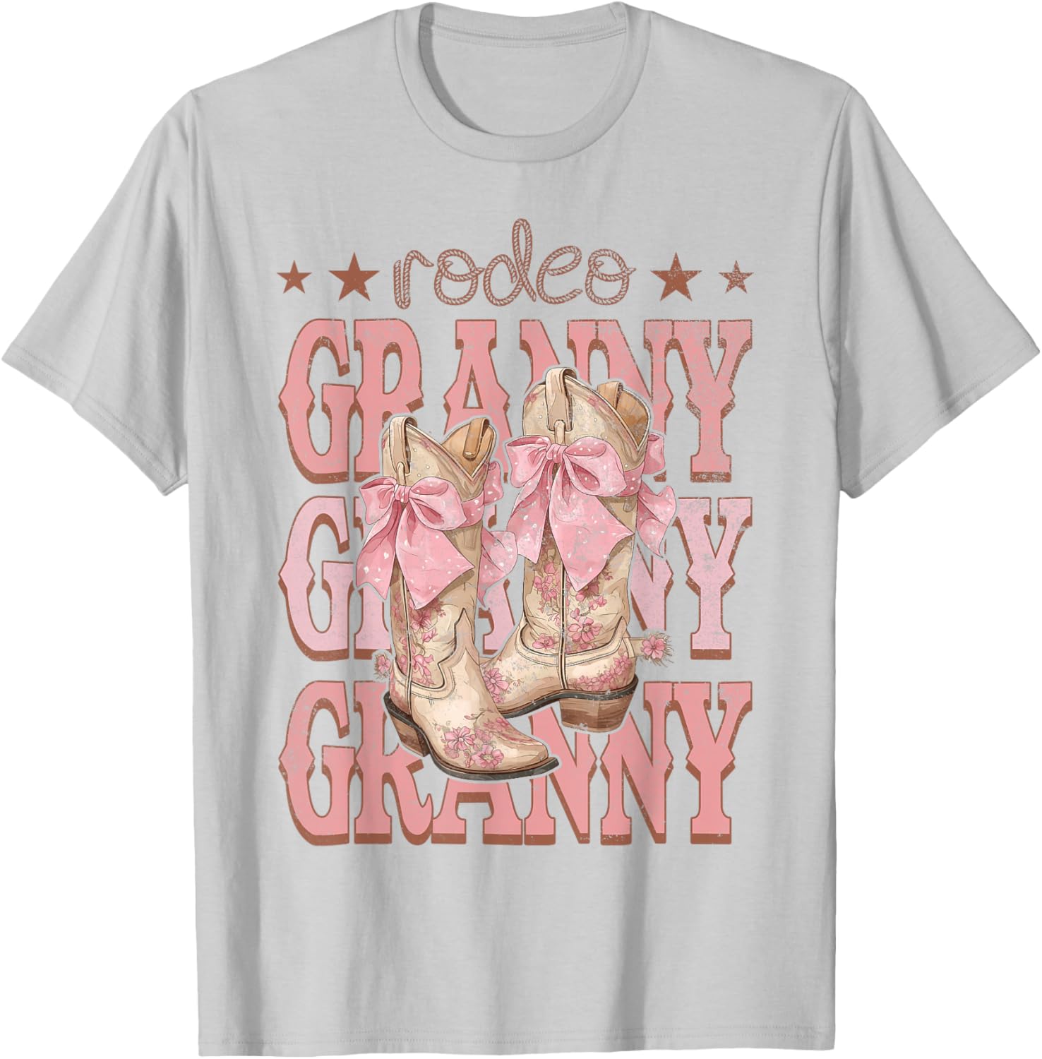 Rodeo Granny Pink Boots Coquette Cow-Girl Birthday Party T-Shirt - T-Shirt | Ash