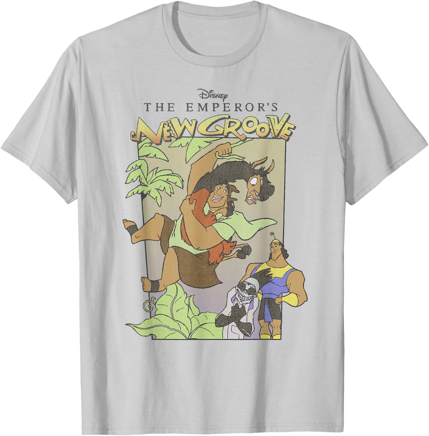 Disney The Emperor's New Groove Group Shot Cartoon Poster T-Shirt - T-Shirt | Ash