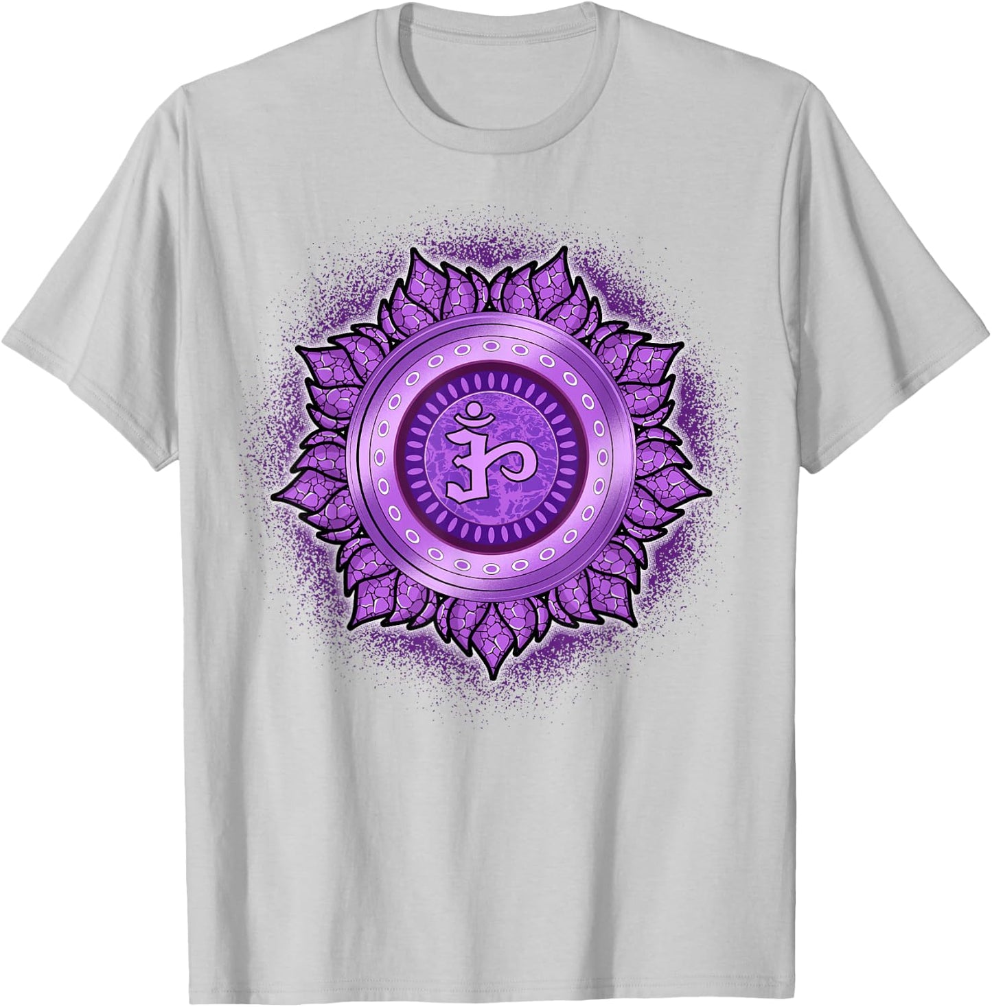Meditation T Shirt Mindfulness Shirt Crown Chakras Shirt T-Shirt - T-Shirt | Ash