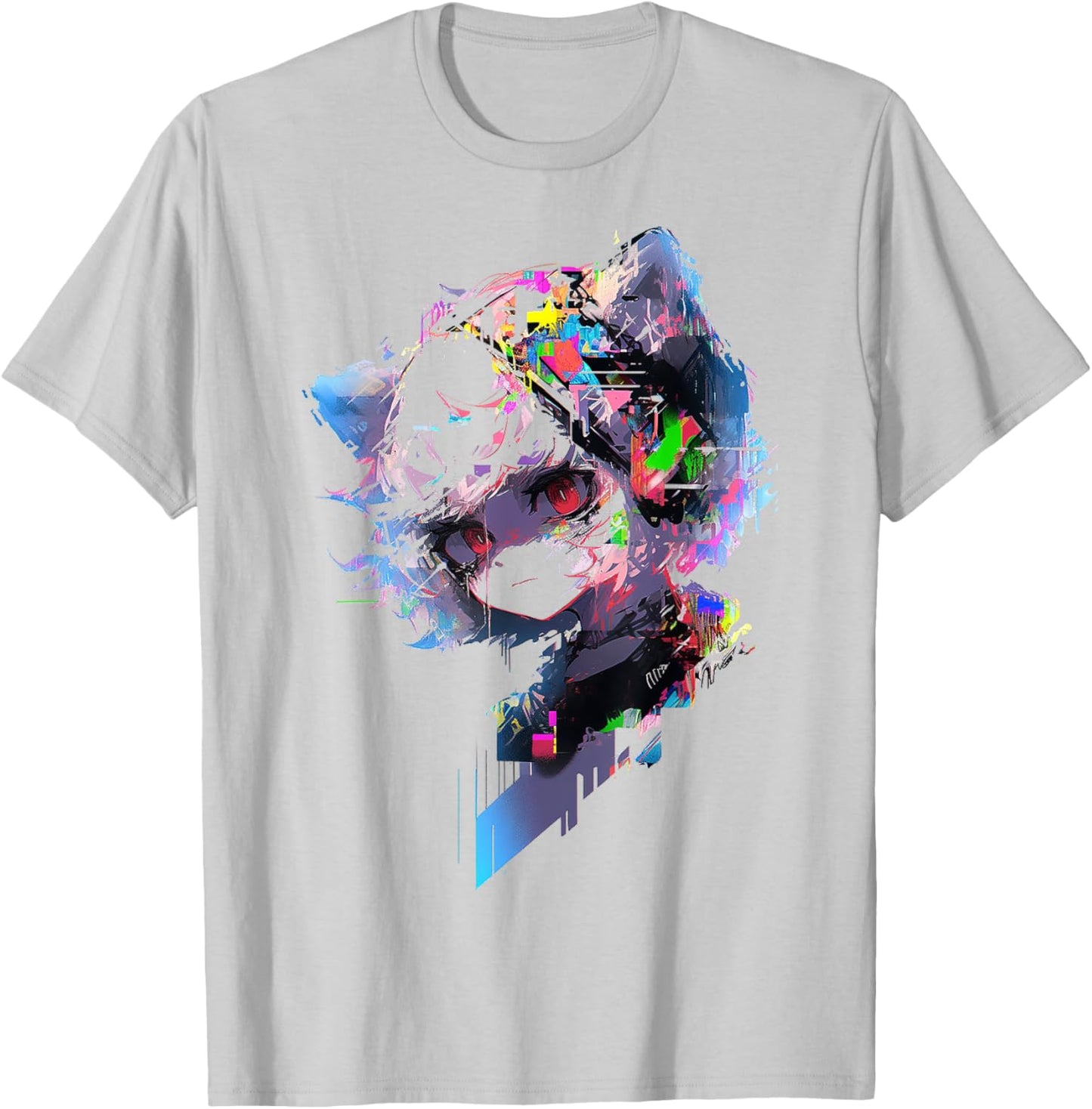 Anime Abstract Human Women Graphic Anime T-Shirt - T-Shirt | Ash