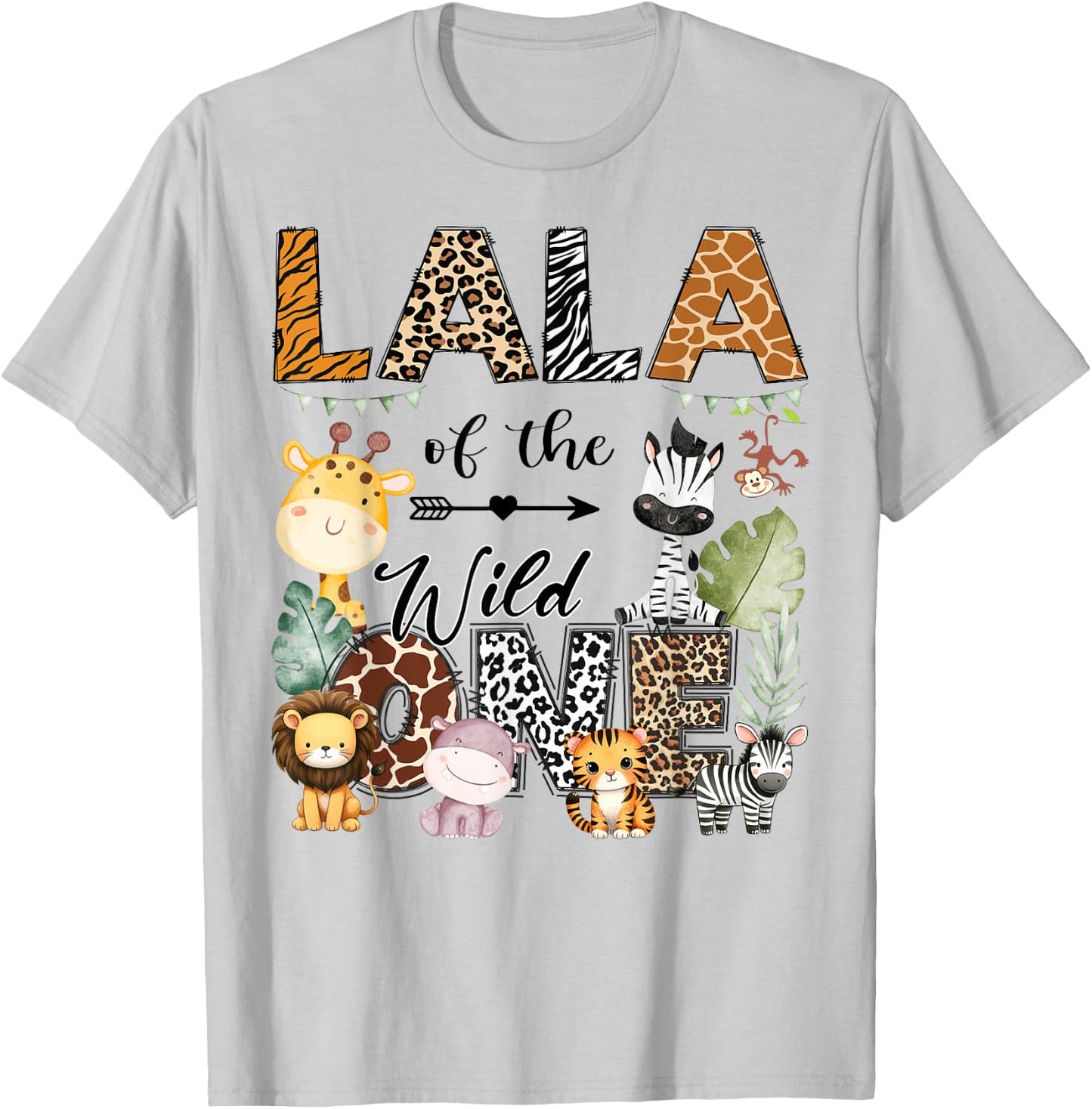 Lala Of The Wild One 1St Birthday Safari Jungle T-Shirt - T-Shirt | Ash
