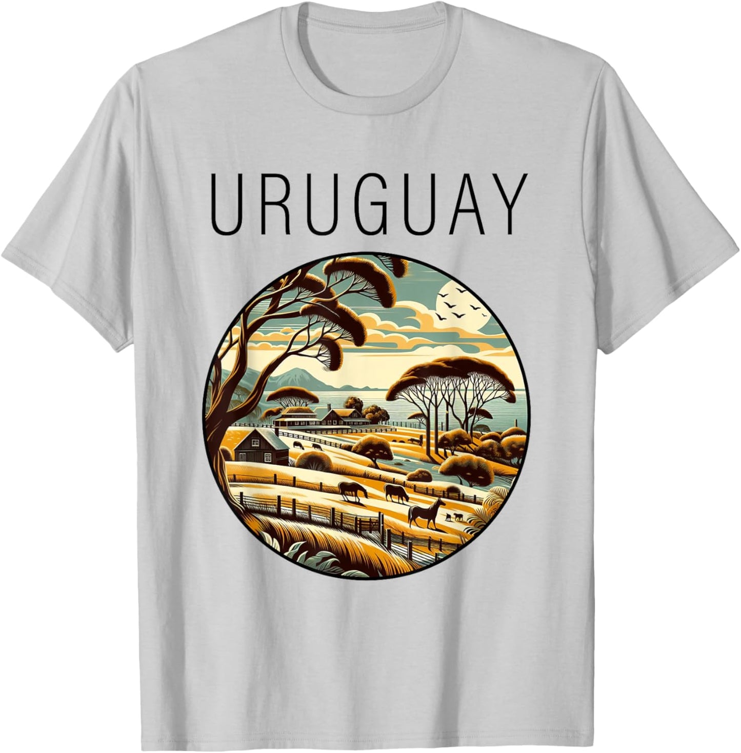 Uruguay scenery Art Deco T-Shirt - T-Shirt | Ash