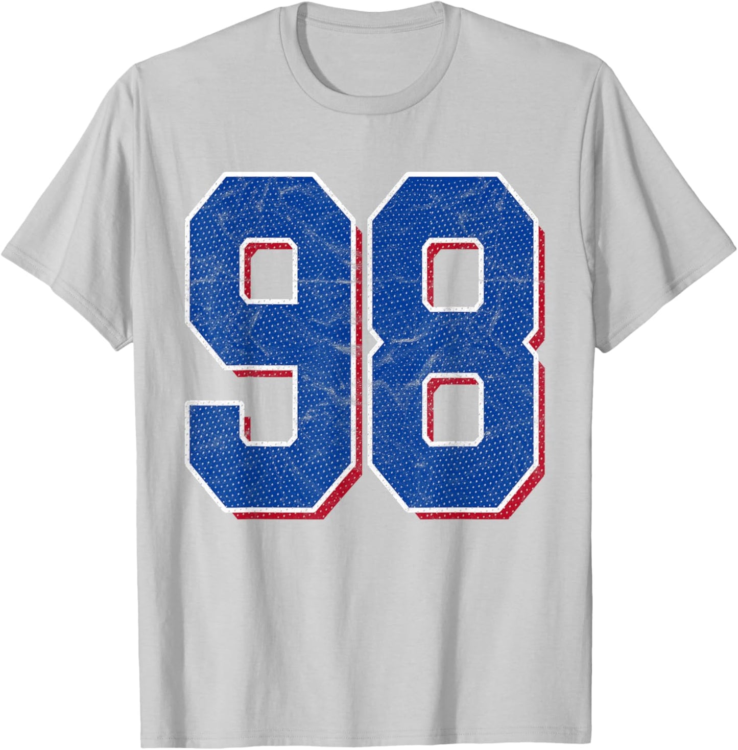 Number 98 Numbered Uniform Sports Team Jersey 98th Birthday T-Shirt - T-Shirt | Ash