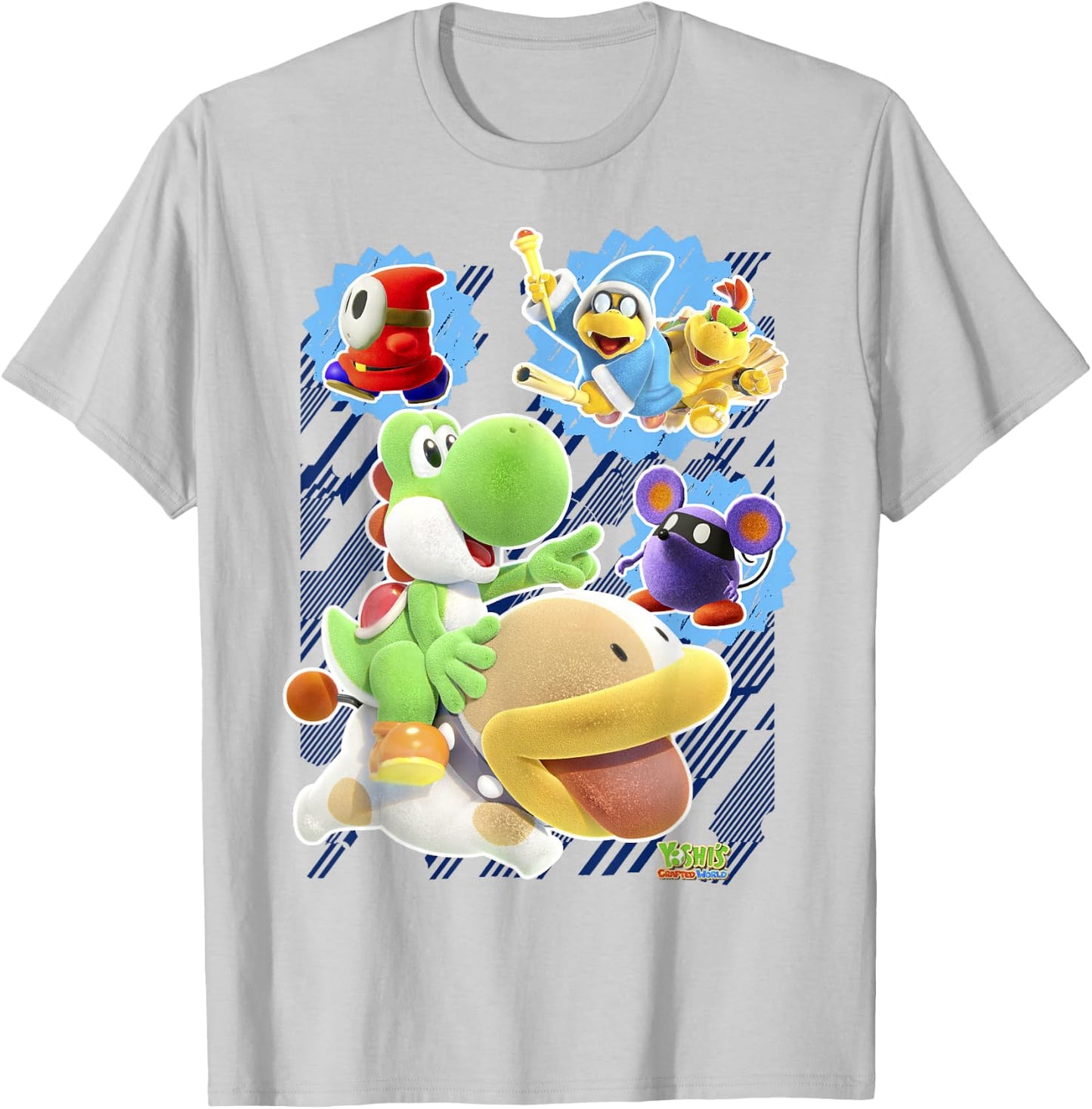 Yoshi's Crafted World Group Shot Poster Graphic T-Shirt - T-Shirt | Ash