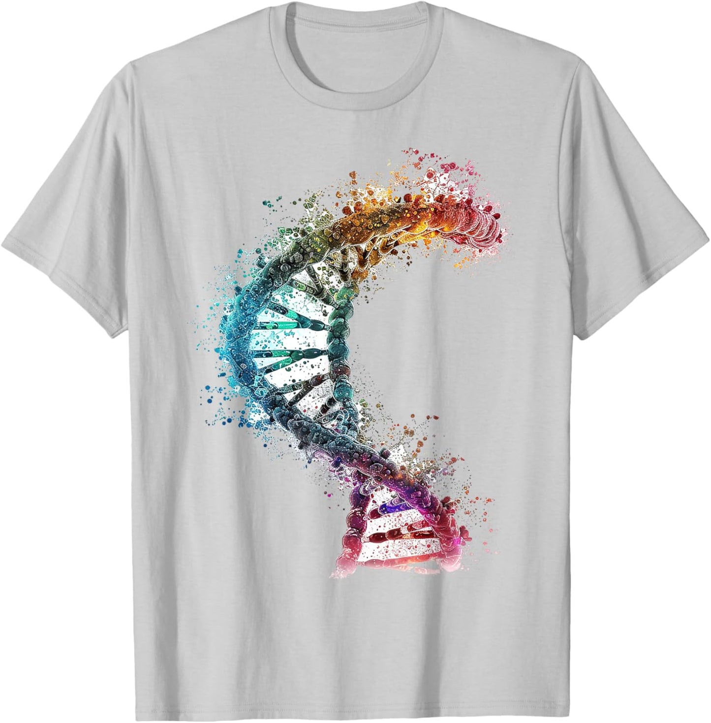 DNA Colorful Print Art DNA T-Shirt - T-Shirt | Ash