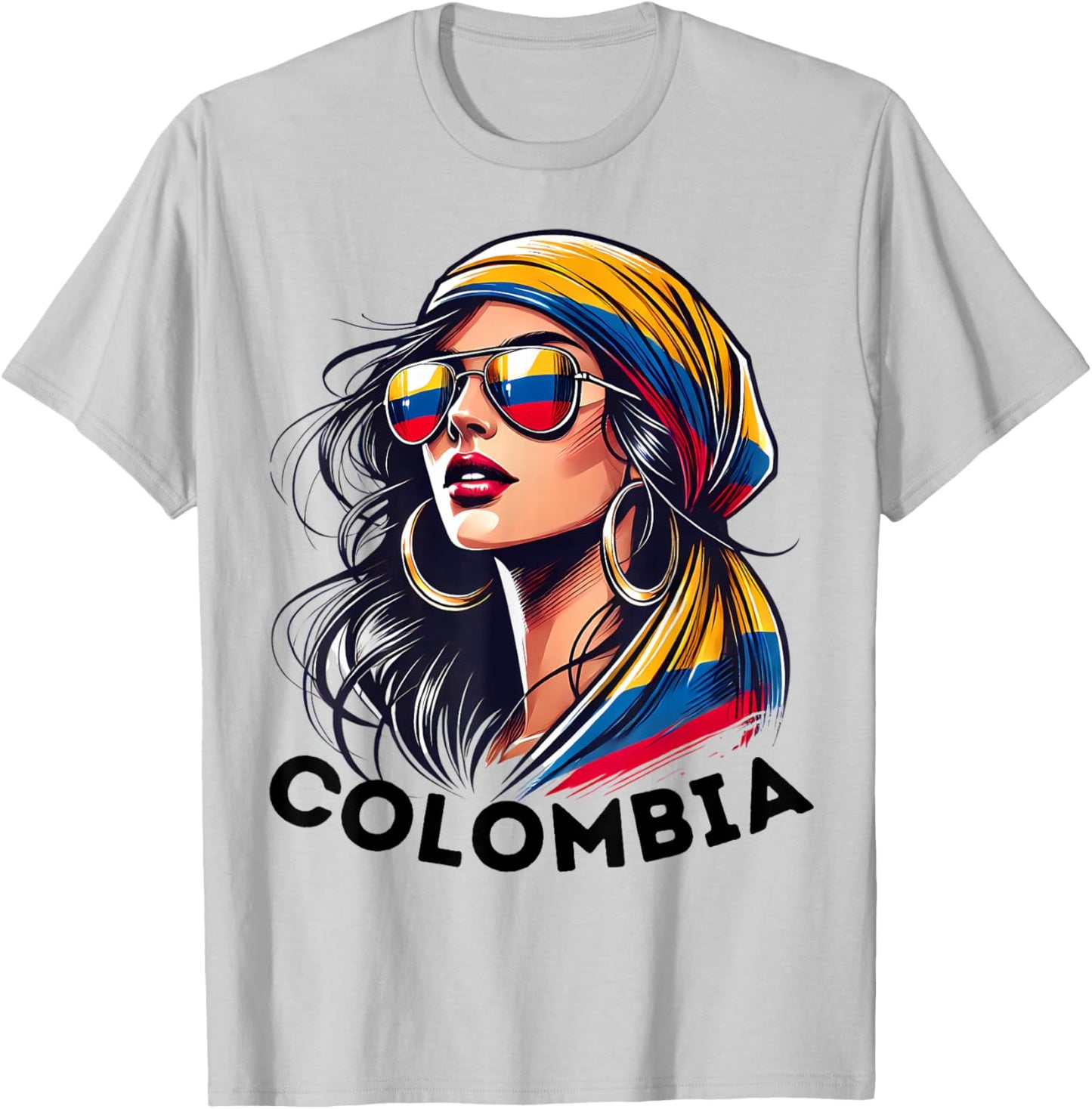 Colombians Souvenirs Products Woman Flag Roots Colombia T-Shirt - T-Shirt | Ash