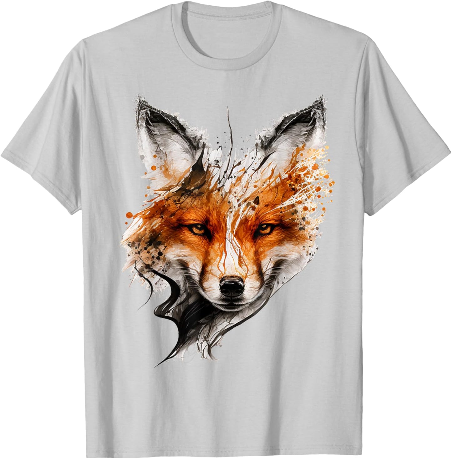 Fox Animal Graphic Art Animal Lovers Fox T-Shirt - T-Shirt | Ash