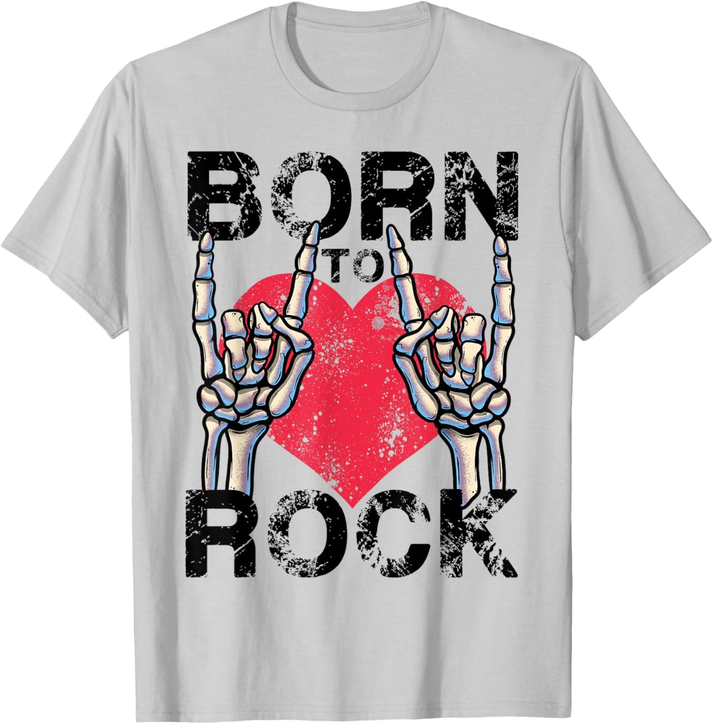 Born to Rock Lets Rock Vintage Retro Rock&Roll Rock Concert T-Shirt - T-Shirt | Ash