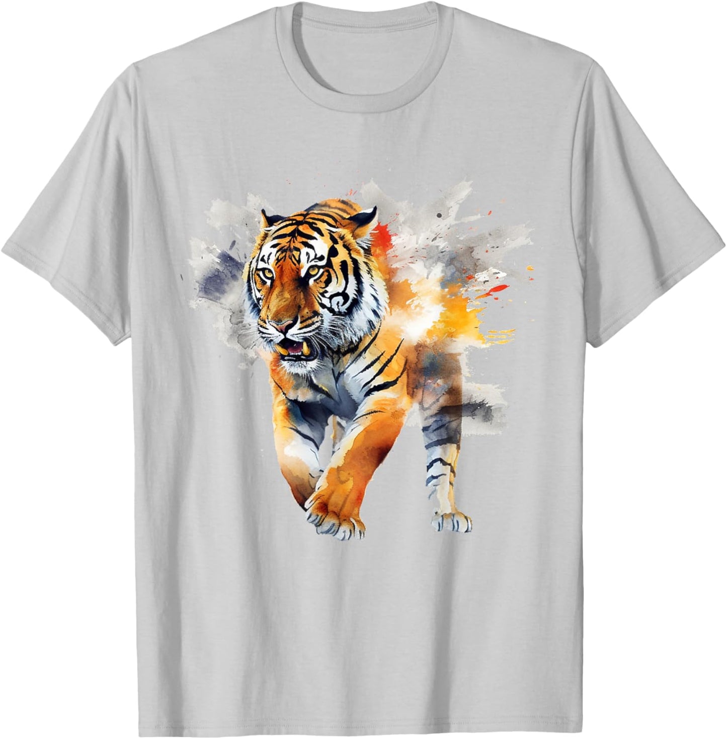 Tiger Artwork - Zoo Animal Tiger T-Shirt - T-Shirt | Ash