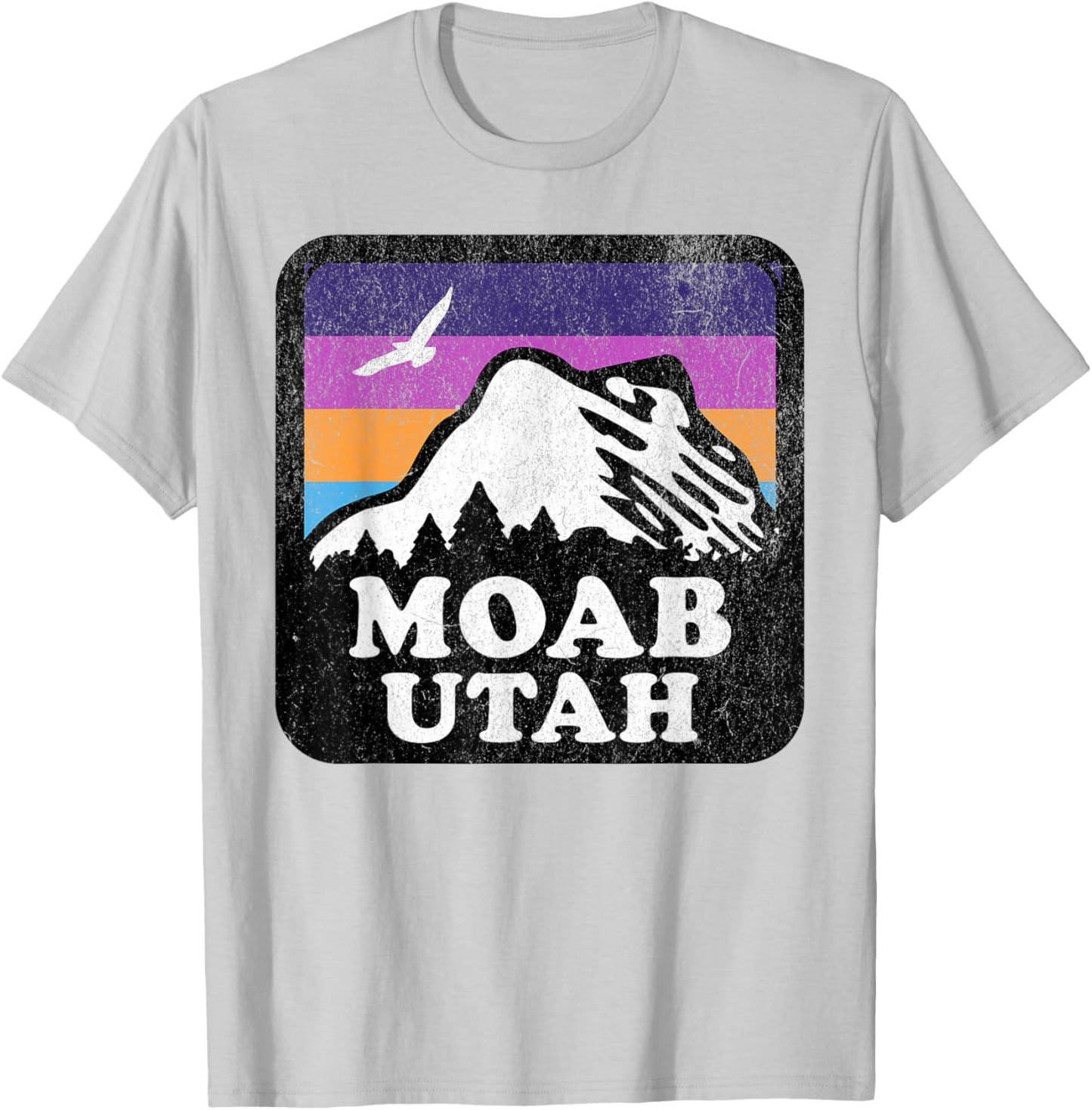 Moab Utah USA Outdoor Vintage , -Adults & Kids, Blue, Small, Short Sleeve T-Shirt - T-Shirt | Ash