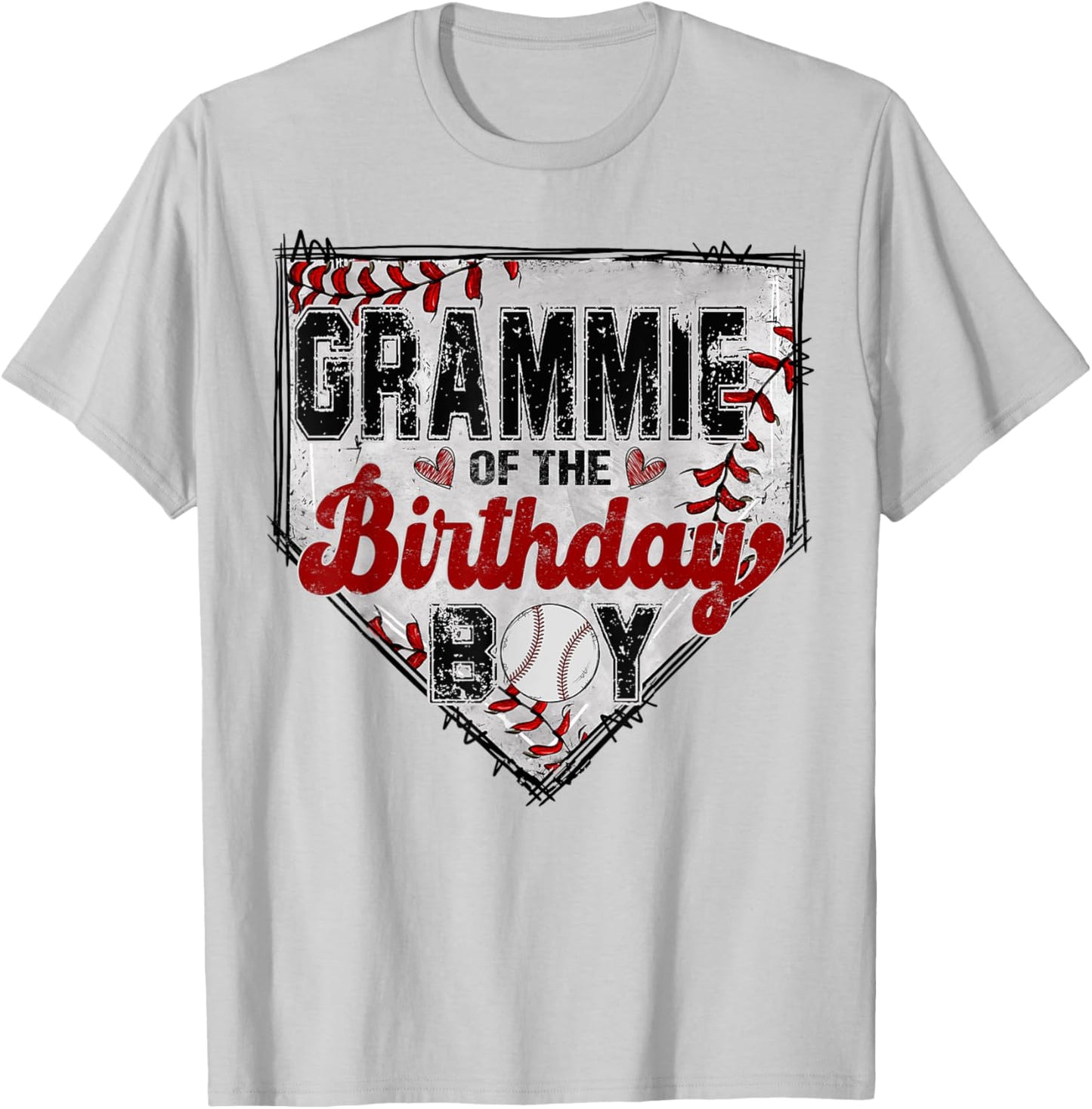 Grammie Of The Birthday Boy Baseball Lover Family Matching T-Shirt - T-Shirt | Ash