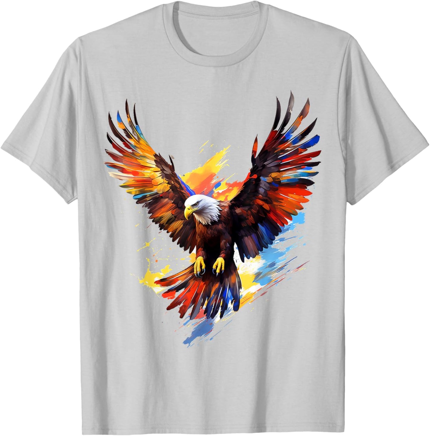 Eagle Painting Art Abstract Animal Colorful Graphic Eagle T-Shirt - T-Shirt | Ash