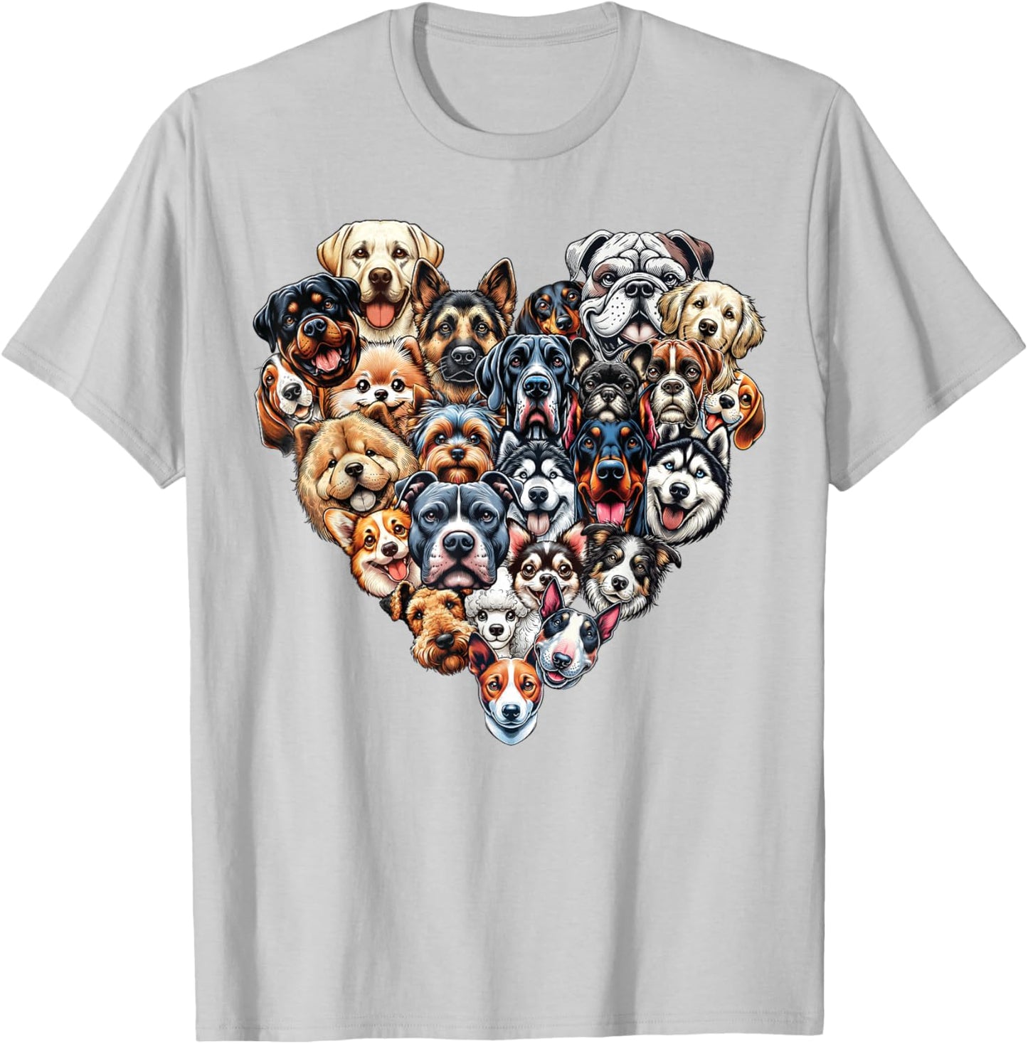 Types Of Dogs Breeds Chart Educational Canine Enthusiast T-Shirt - T-Shirt | Ash