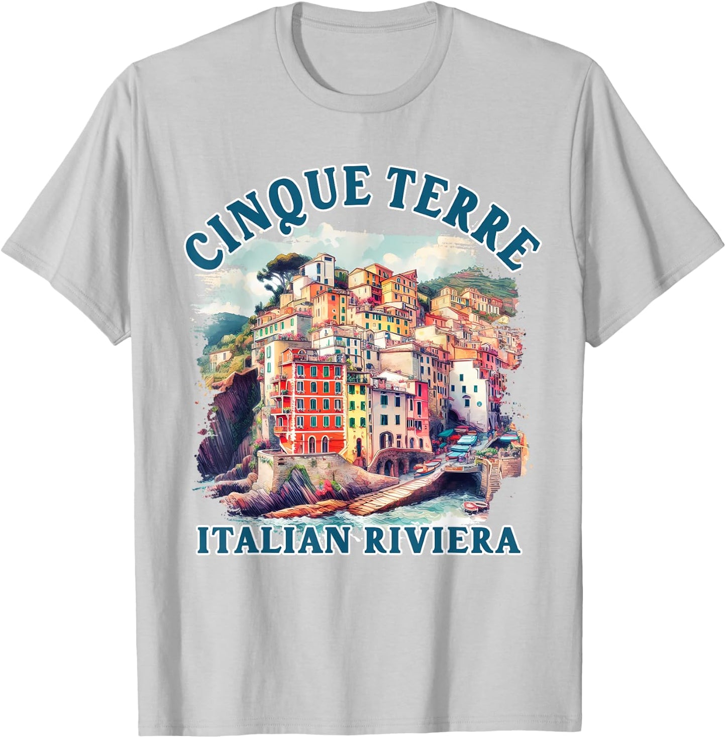 Cinque Terre Travel Italy Trip Cinque Terre Italian Riviera T-Shirt - T-Shirt | Ash