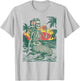 Skeleton Mermaid Drinking at Sunset Retro T-Shirt - T-Shirt | Ash