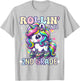 2nd Grade Back To School First Day Girl Rollin Unicorn T-Shirt - T-Shirt | Ash