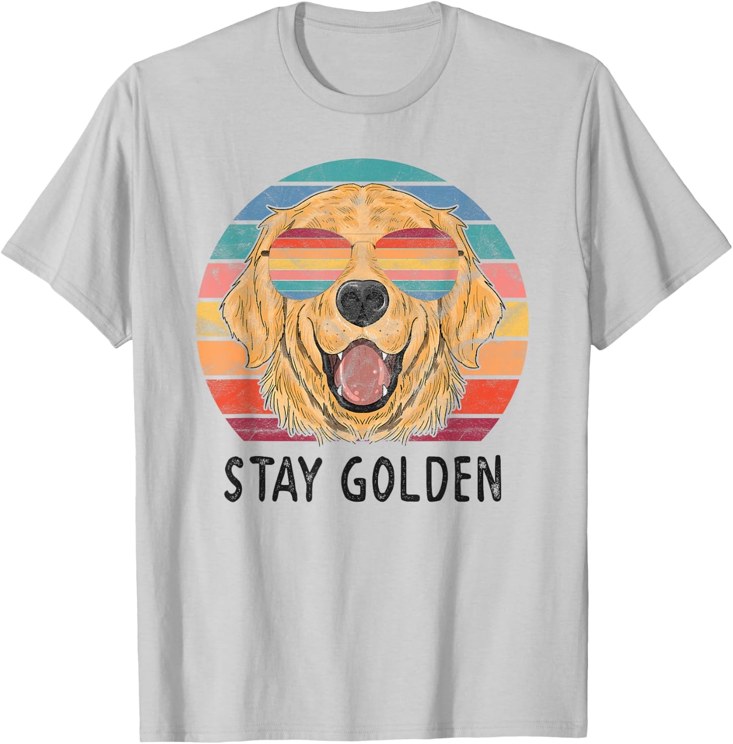 Stay Golden Retriever Dog Men Women Girls Kids T-Shirt - T-Shirt | Ash