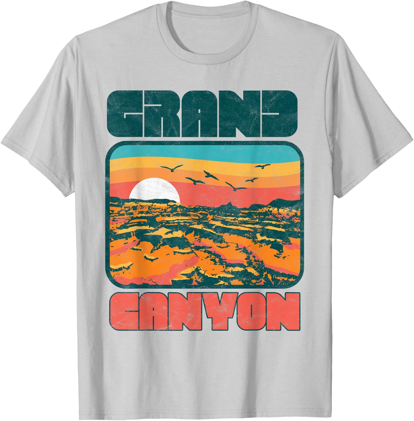 Vintage 80's Grand Canyon Retro Vibe Graphic T-Shirt - T-Shirt | Ash