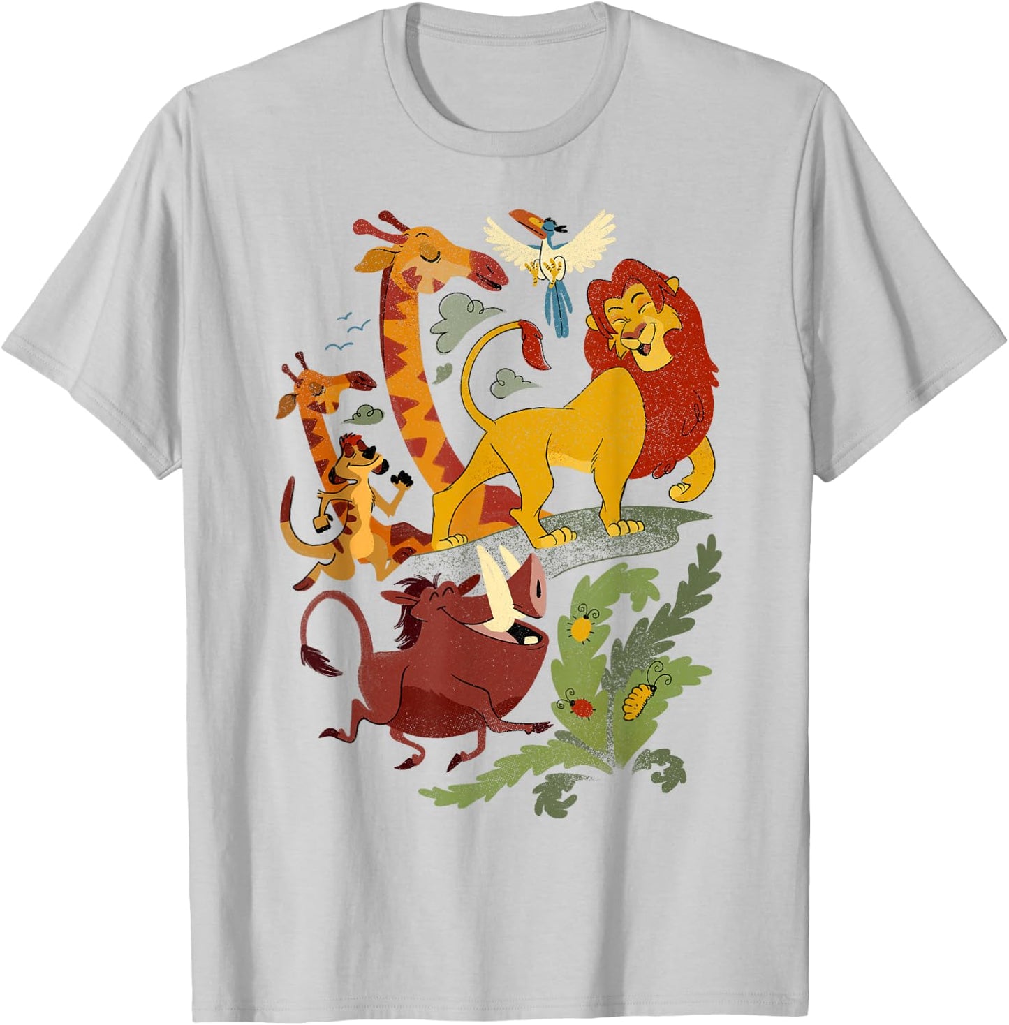 Disney Lion King Friends Animated Portrait T-Shirt - T-Shirt | Ash