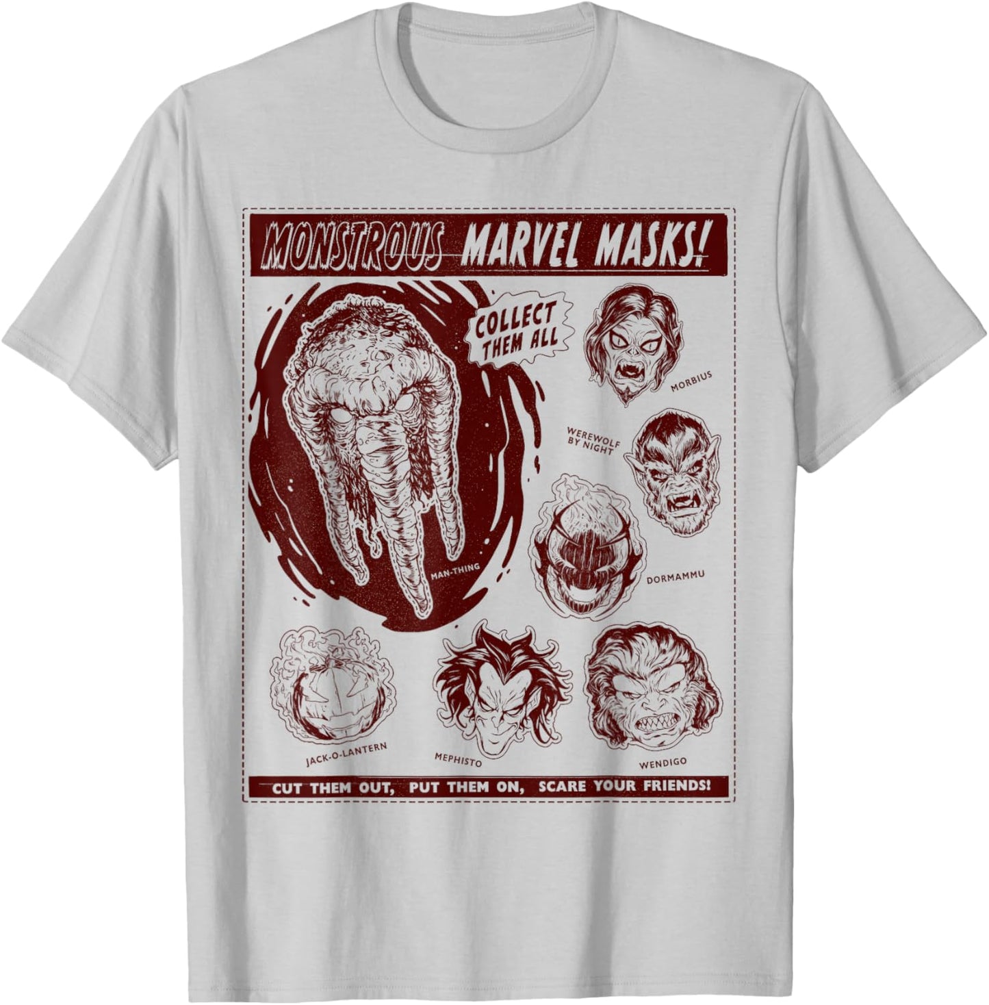 Marvel Monsters Man-Thing Monstrous Marvel Masks Halloween T-Shirt - T-Shirt | Ash