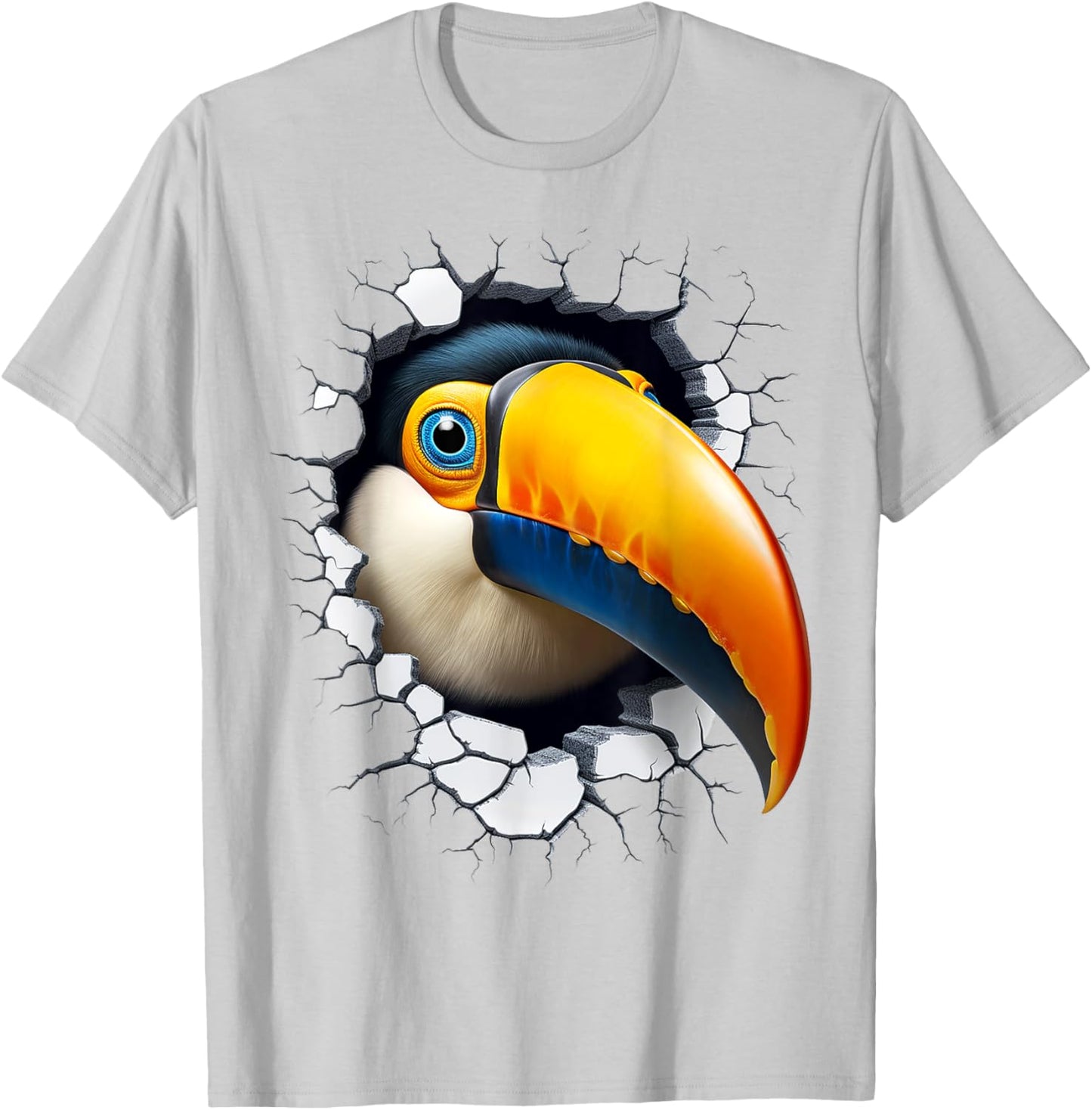 Toucan Animal Abstract Graphic Drawing Artwork Face Toucan T-Shirt - T-Shirt | Ash