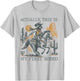 Western Cowboy Raccoon Actually This Is My First Rodeo T-Shirt - T-Shirt | Ash