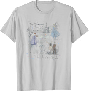 Disney Frozen 2 Sketched Watercolor Poster T-Shirt - T-Shirt | Ash