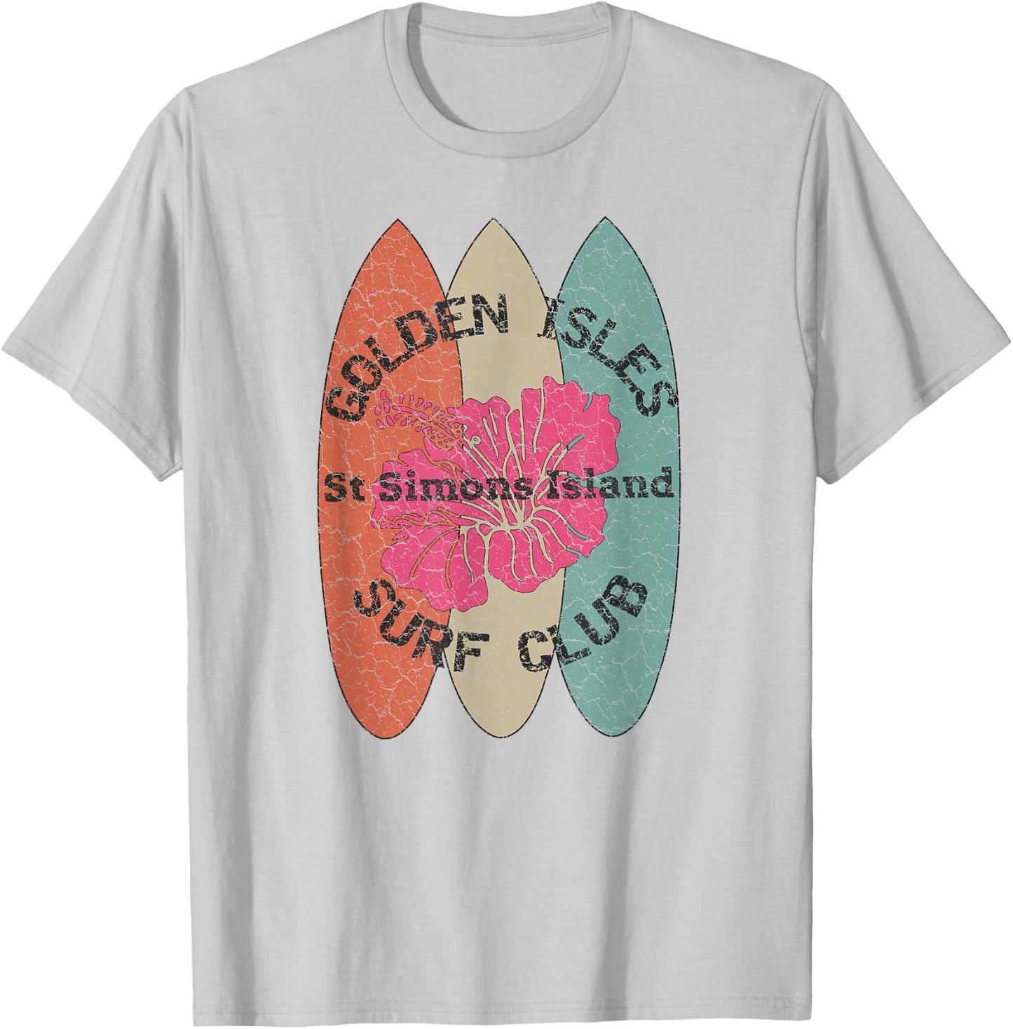 Golden Isles Surf Club St. Simons Island, Georgia T-Shirt - T-Shirt | Ash