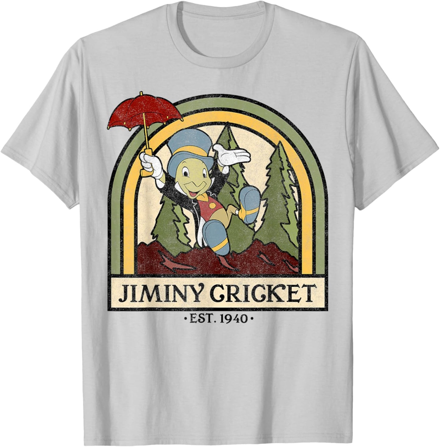 Disney Pinocchio Jiminy Cricket Established 1940 T-Shirt - T-Shirt | Ash